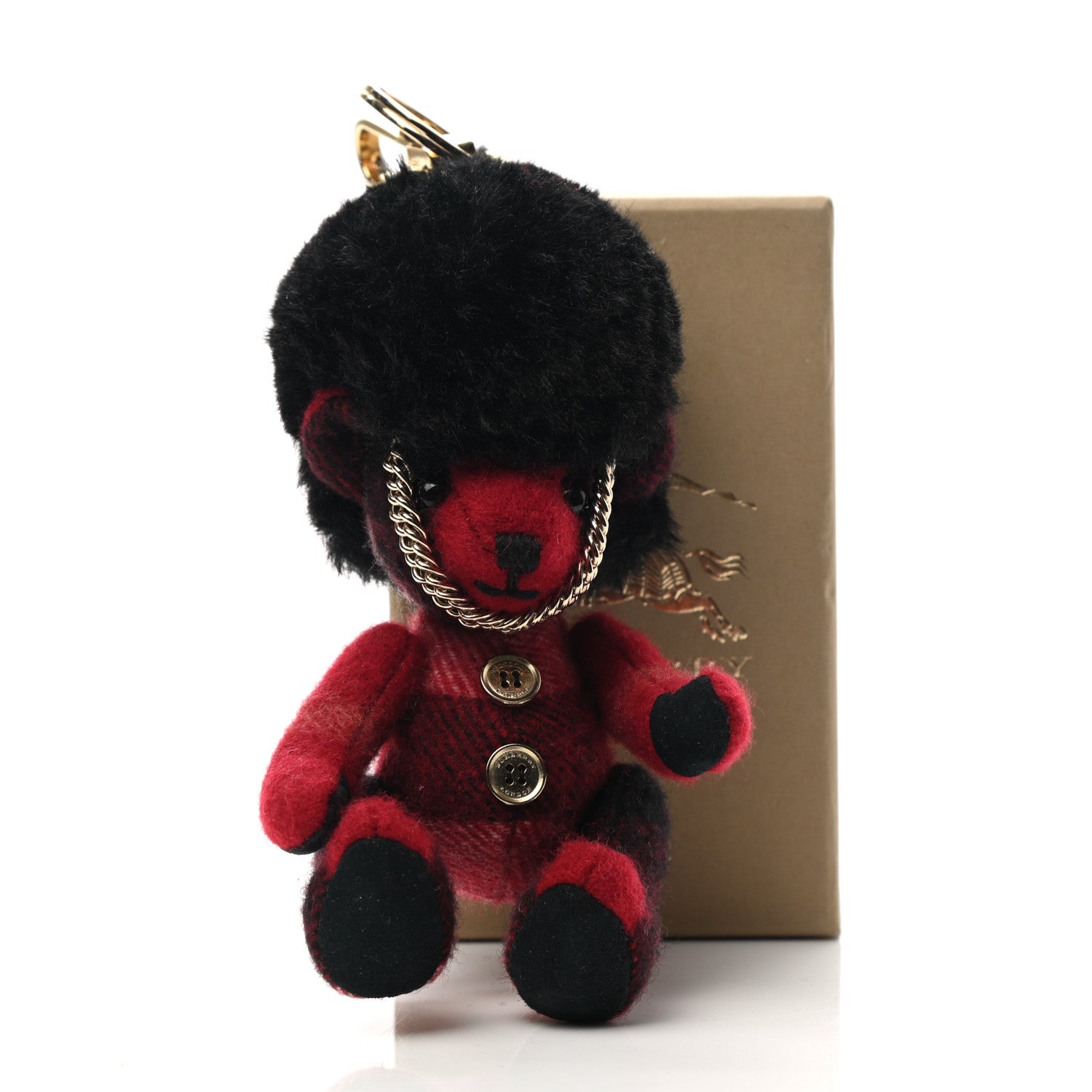 Burberry Cashmere Check Busby Thomas Bear Keychain Charm Parade Red 4 of 4