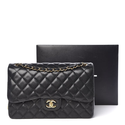 Chanel Caviar Quilted Jumbo Double Flap Black 18 of 18
