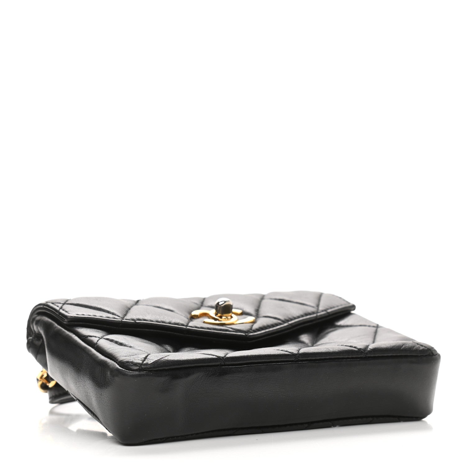 Chanel Lambskin Quilted Flap Waist Belt Bag Black 4 of 13