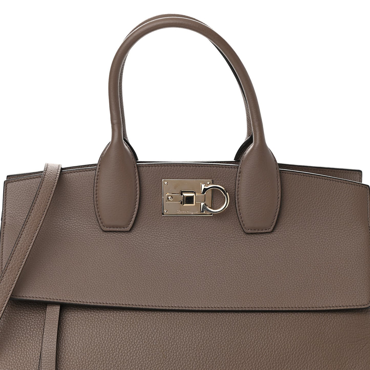 Hammered Calfskin Medium Studio Bag Caraway Seed
