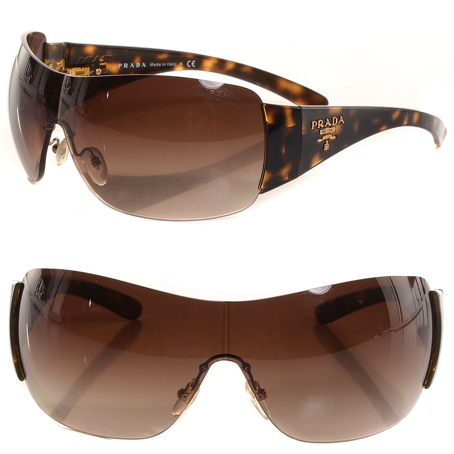 Tortoise Rimless Shield Sunglasses SPR 22M