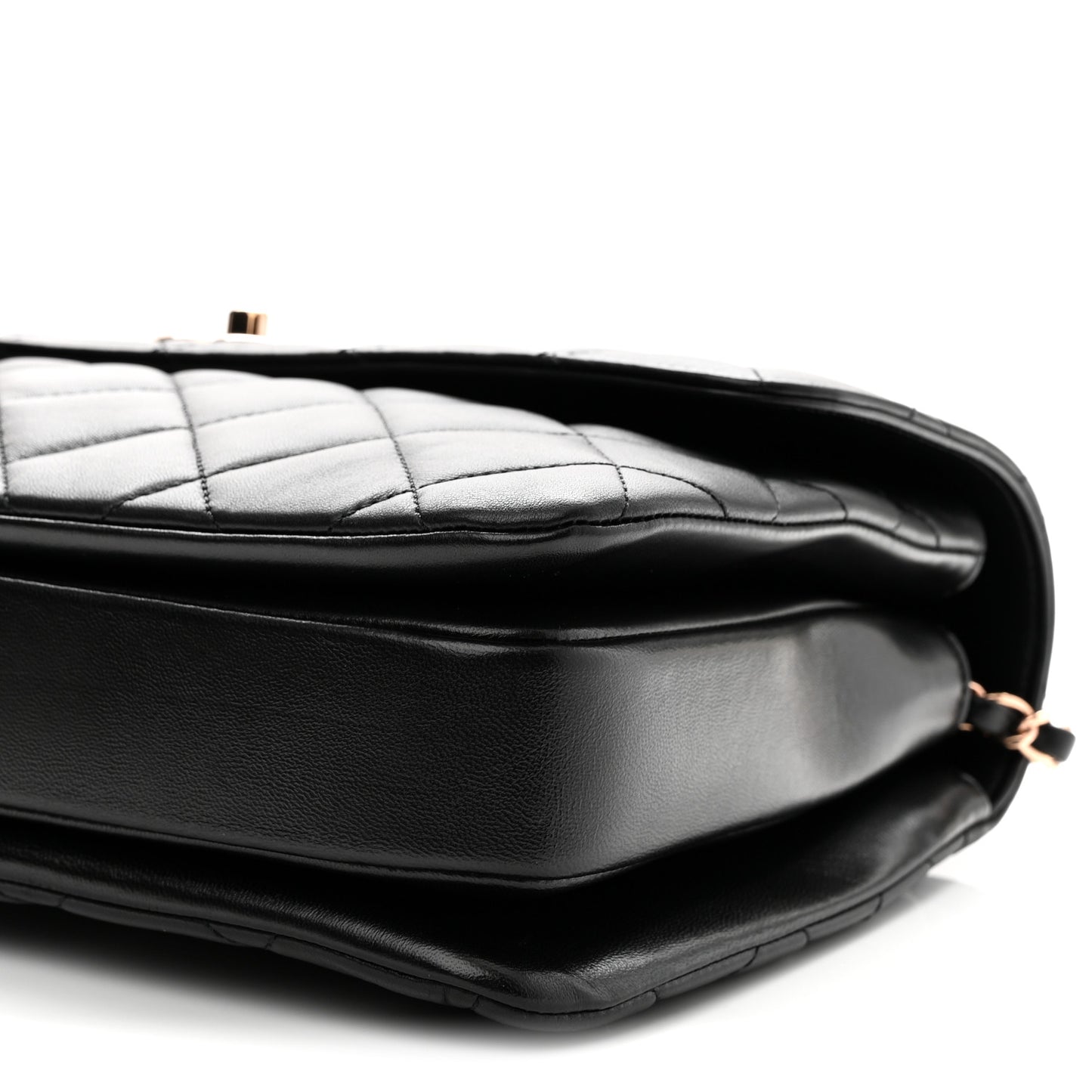 Lambskin Quilted Medium Trendy CC Flap Dual Handle Bag Black