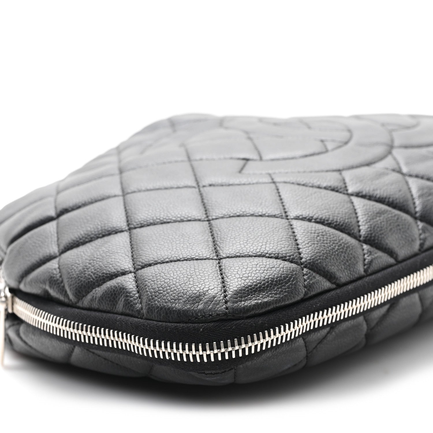 Chanel Caviar Quilted Expandable Zip Shoulder Bag Black 9 of 11
