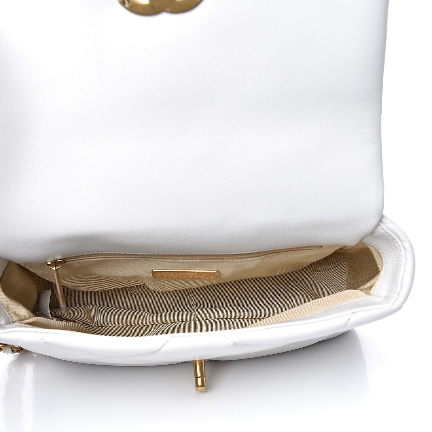 Chanel Goatskin Quilted Medium 19 Flap White 3 of 9