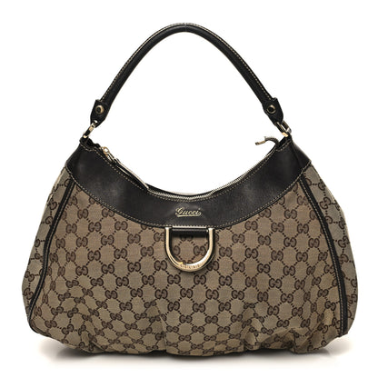Gucci Monogram Large D Gold Hobo Dark Brown 1 of 12