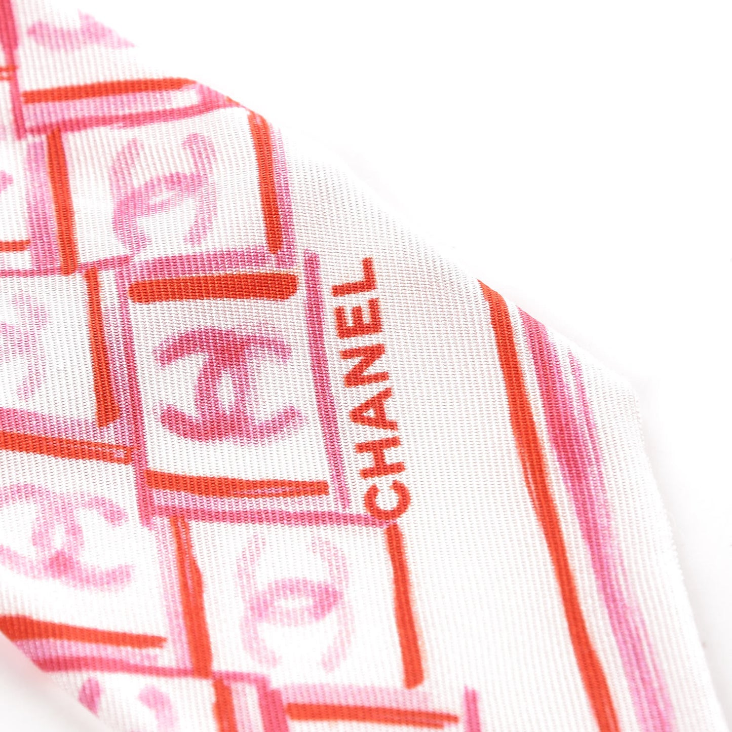 Silk CC Slim Bandeau Scarf Red