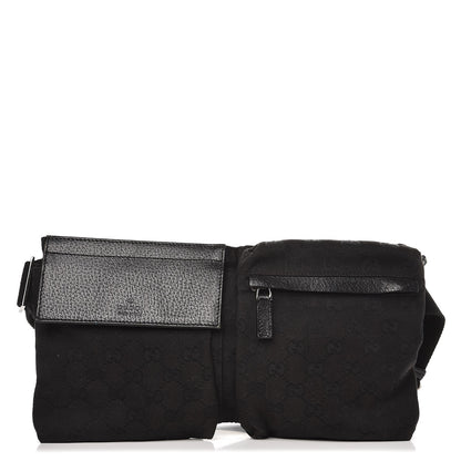 Gucci GG Monogram Double Pocket Belt Bag Black 1 of 8