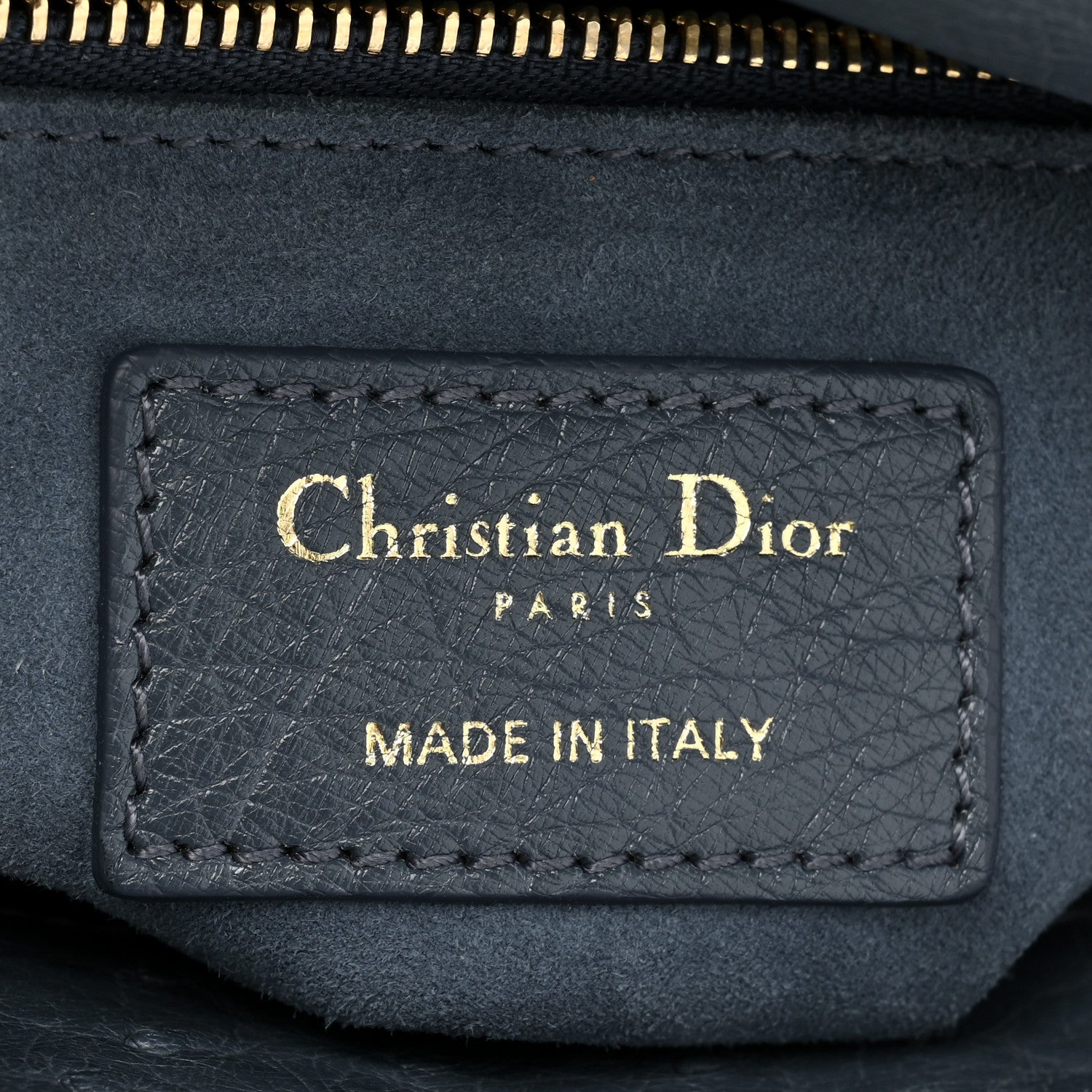 Christian Dior Ostrich Mini Lady Dior Dark Grey 6 of 12