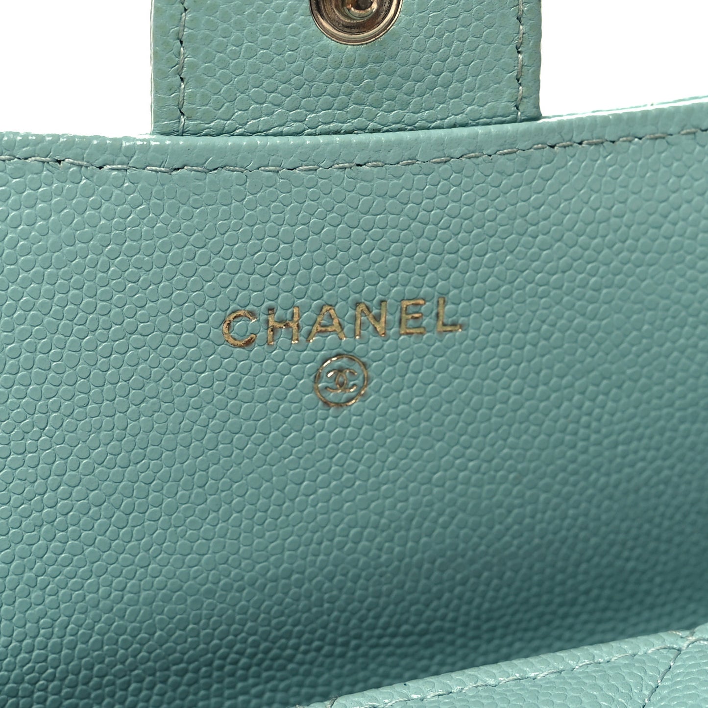 Caviar Quilted Large Gusset Flap Wallet Green