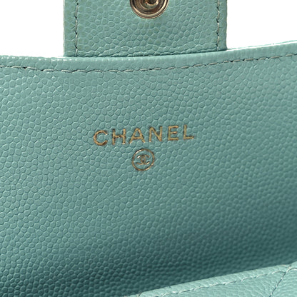 Chanel Caviar Quilted Large Gusset Flap Wallet Green 6 of 11