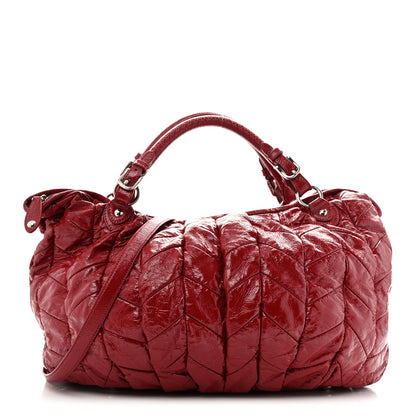 Miu Miu Vernice Trapunto Tote Rosso 1 of 16