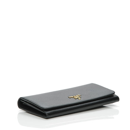 Prada Saffiano Metal Continental Flap Wallet Nero Black 4 of 6