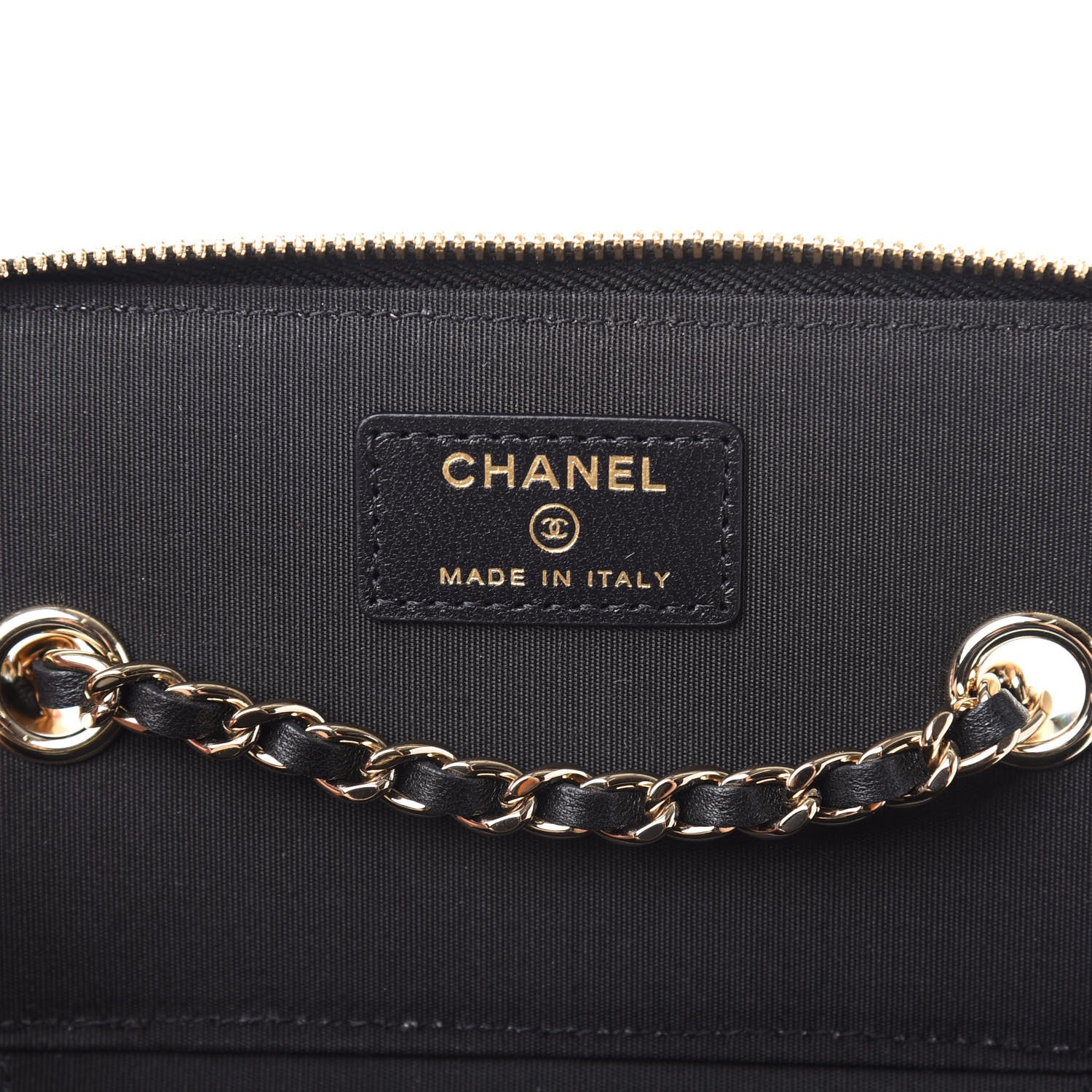 Chanel Raffia Jute Striped Small Vanity Case With Chain Black Beige 6 of 11