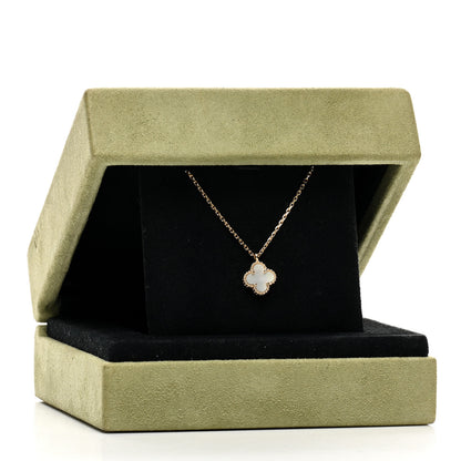 Van Cleef & Arpels 18K Yellow Gold Mother of Pearl Sweet Alhambra Pendant Necklace 4 of 4
