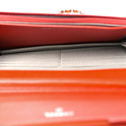 Chanel Caviar Timeless CC Wallet On Chain WOC Orange 4 of 12