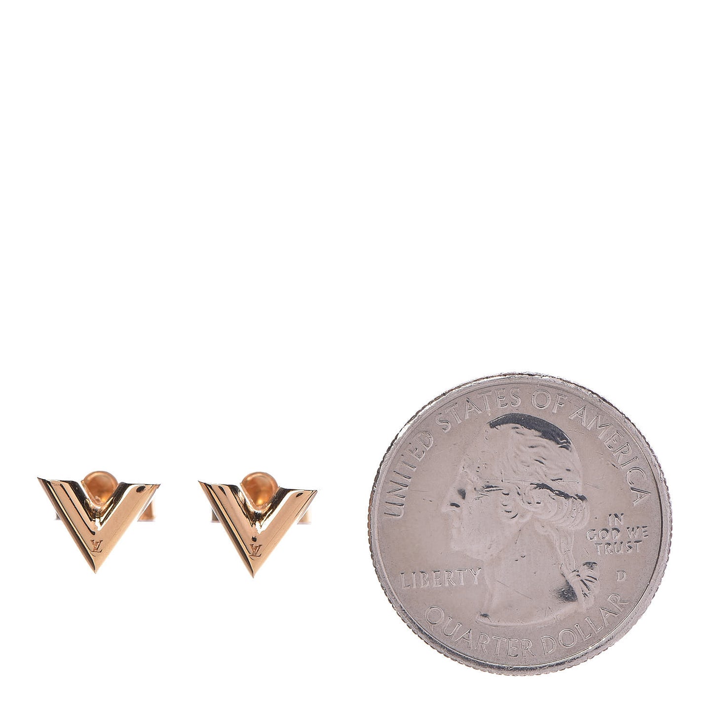 Brass Essential V Stud Earrings Gold
