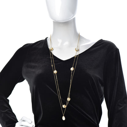 Louis Vuitton Pearl Angels Long Necklace Gold 2 of 7
