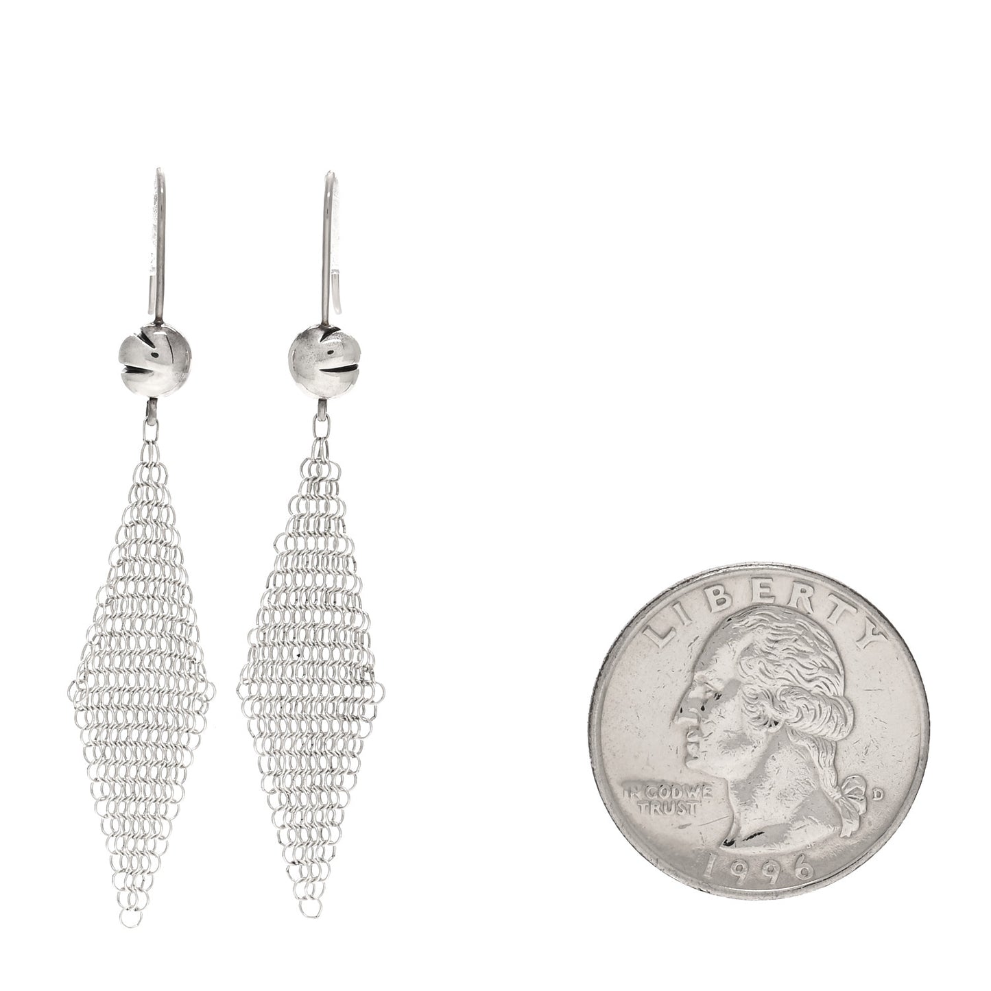 Sterling Silver Small Elsa Peretti Mesh Earrings