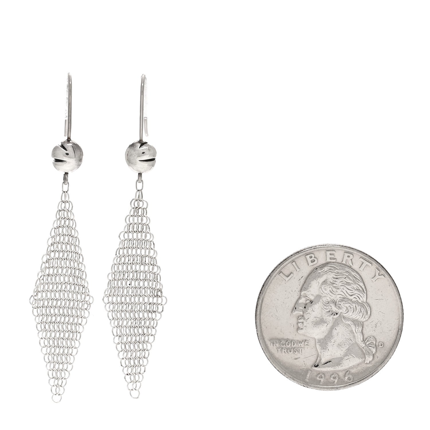 Tiffany Sterling Silver Small Elsa Peretti Mesh Earrings 2 of 4