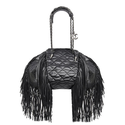 Chanel Lambskin Quilted Western Baluchon Fringe Bag Black 1 of 7