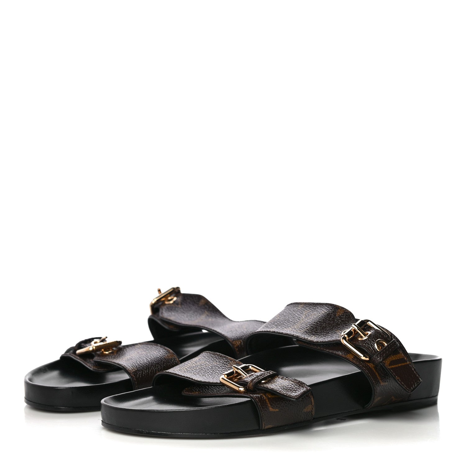 Louis Vuitton Monogram Bom Dia Mule Sandals 38 Black 3 of 8