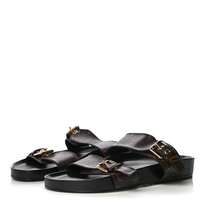 Louis Vuitton Monogram Bom Dia Mule Sandals 38 Black 3 of 8