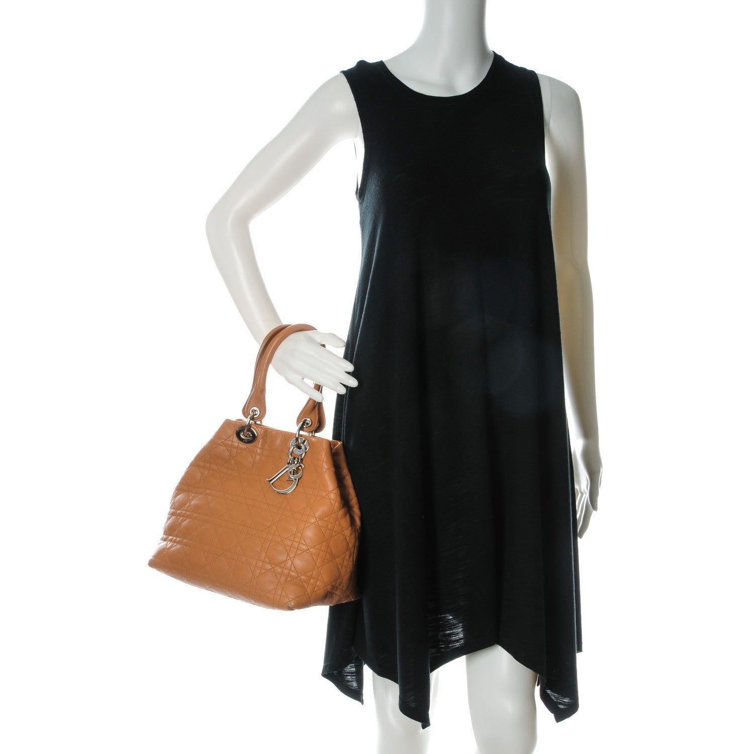 Christian Dior Lambskin Cannage Soft Large Lady Dior Tote Tan 2 of 10