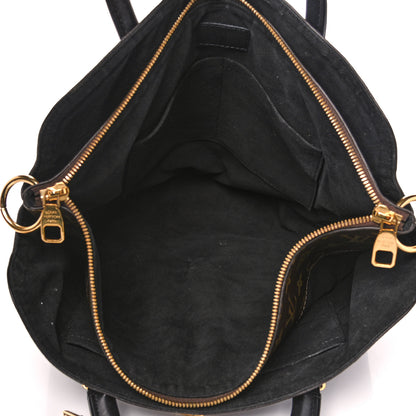 Louis Vuitton Monogram Flower Zipped Tote MM Black 5 of 14