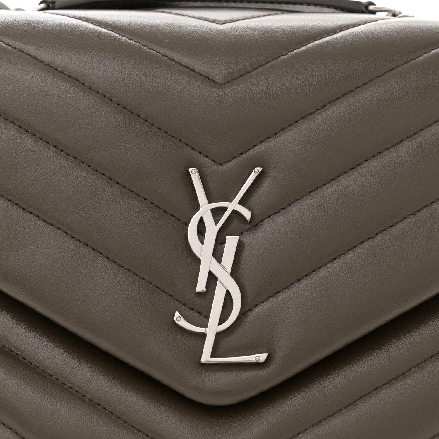 Saint Laurent Calfskin Y Quilted Monogram Medium Loulou Chain Satchel Faggio 8 of 10