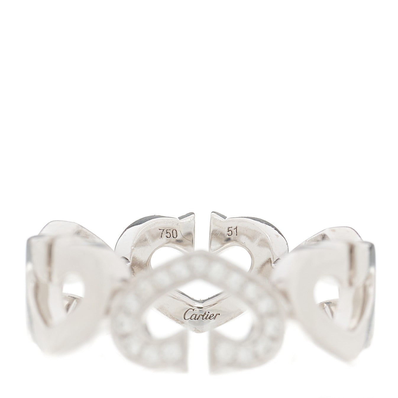 18K White Gold Diamond Hearts and Symbols Ring 51 5.75