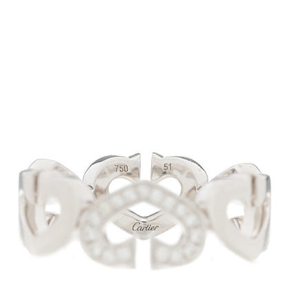 Cartier 18K White Gold Diamond Hearts and Symbols Ring 51 5.75 4 of 7