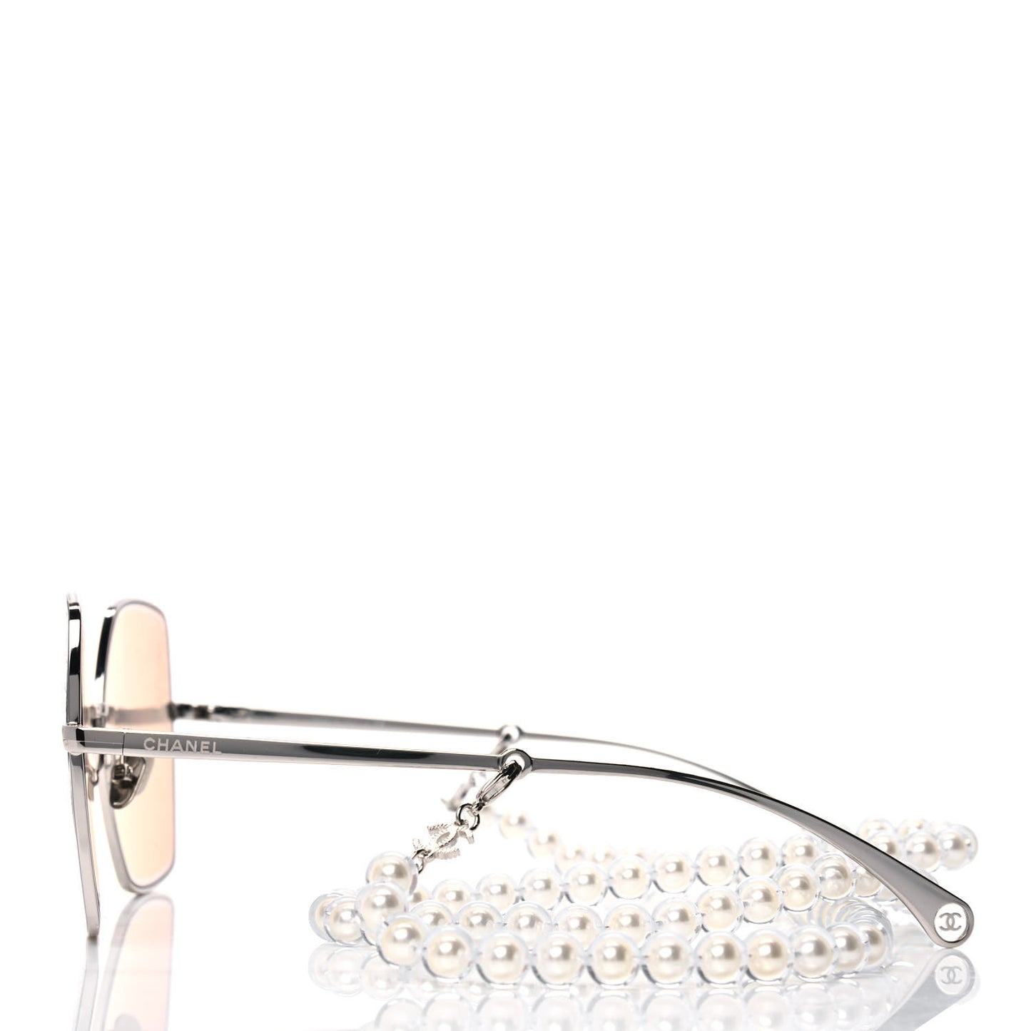Butterfly Removable Pearl Chain Sunglasses 4262 Brown