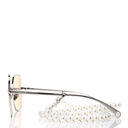 Chanel Butterfly Removable Pearl Chain Sunglasses 4262 Brown 3 of 4
