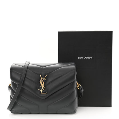 Saint Laurent Calfskin Y Quilted Monogram Toy Loulou Crossbody Bag Graphite 11 of 11