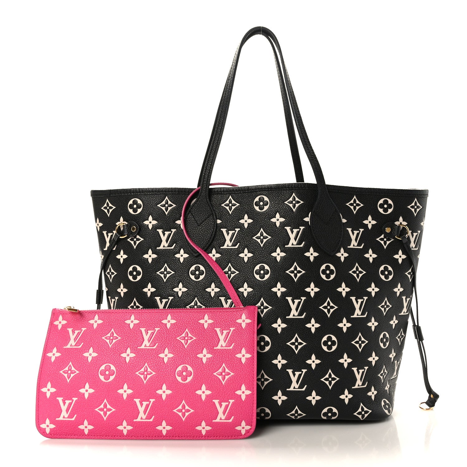 Louis Vuitton Empreinte Spring In The City Neverfull MM Black White Pink 3 of 9