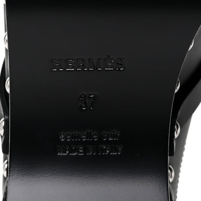 Hermes Calfskin Carlotta Mules 37 Black 6 of 8