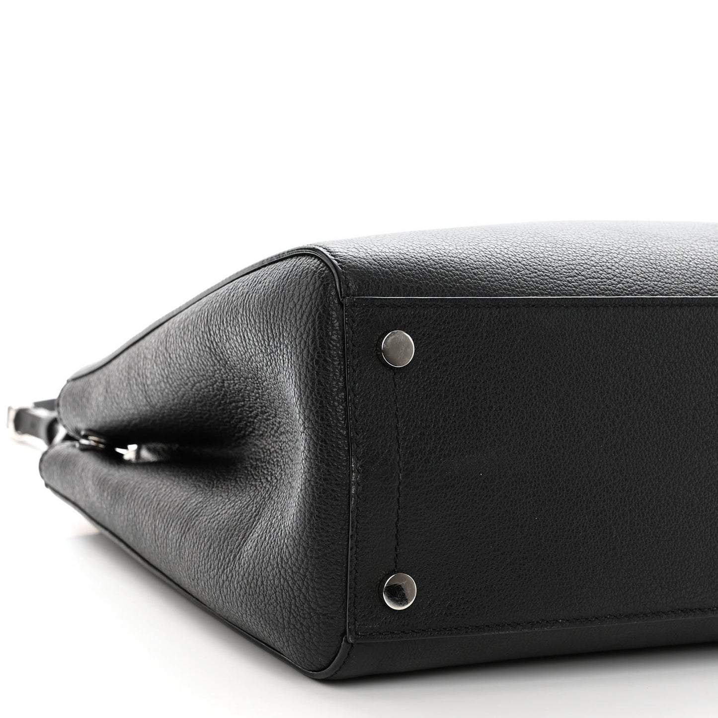 Calfskin Large Varenne Logo Top Handle Satchel Black