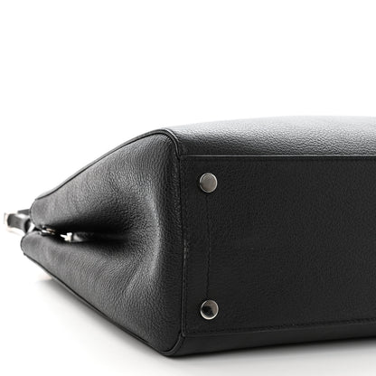 Jimmy Choo Calfskin Large Varenne Logo Top Handle Satchel Black 9 of 11