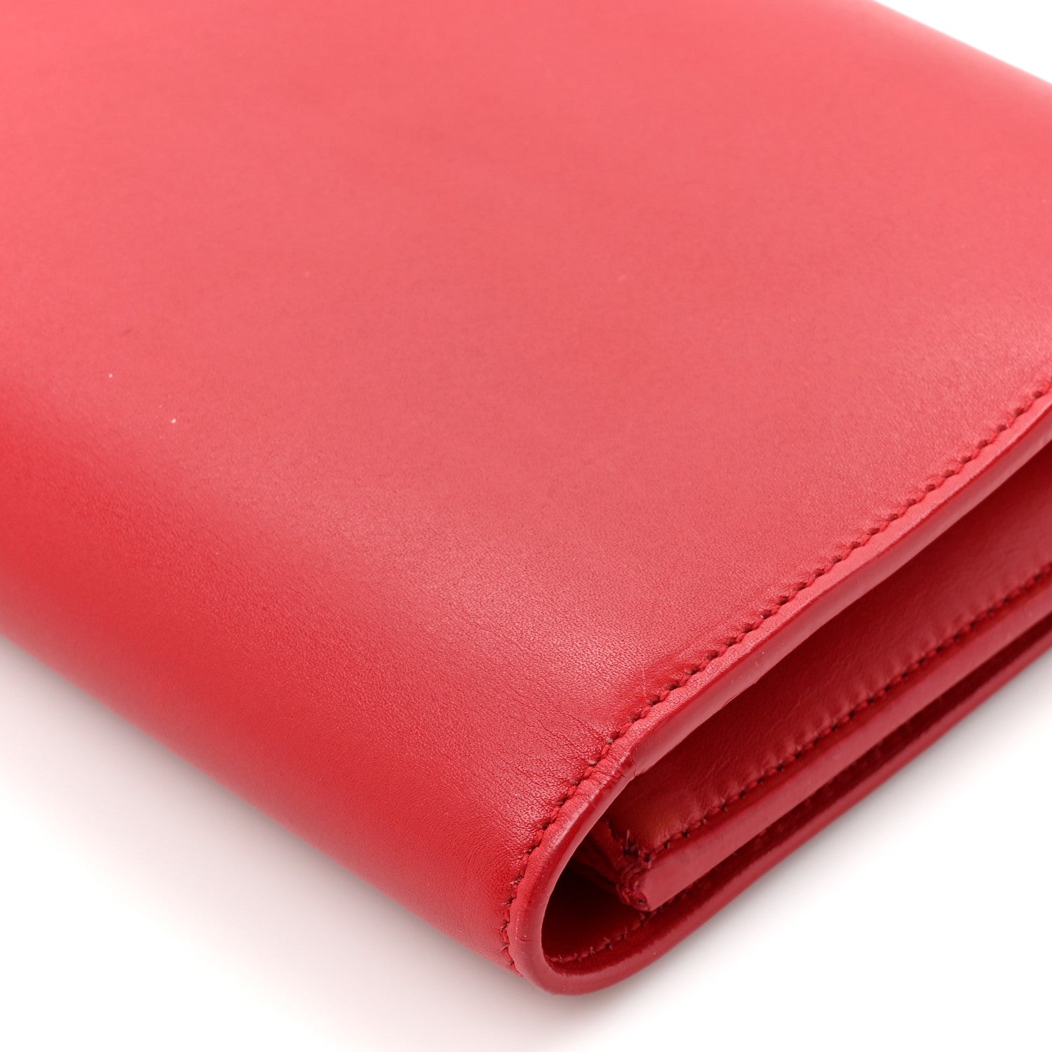 Saint Laurent Calfskin Lutetia Flap Clutch Red 11 of 11