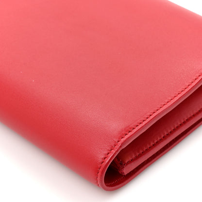 Saint Laurent Calfskin Lutetia Flap Clutch Red 11 of 11