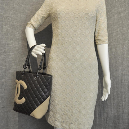 Chanel Calfskin Quilted Medium Cambon Tote Brown Beige 2 of 10
