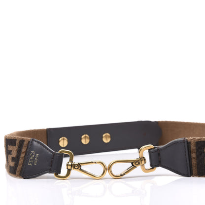 Fendi Ribbon Vitello Century FF 1974 Flat Studded Strap You Fango Marrone Ebano 3 of 6