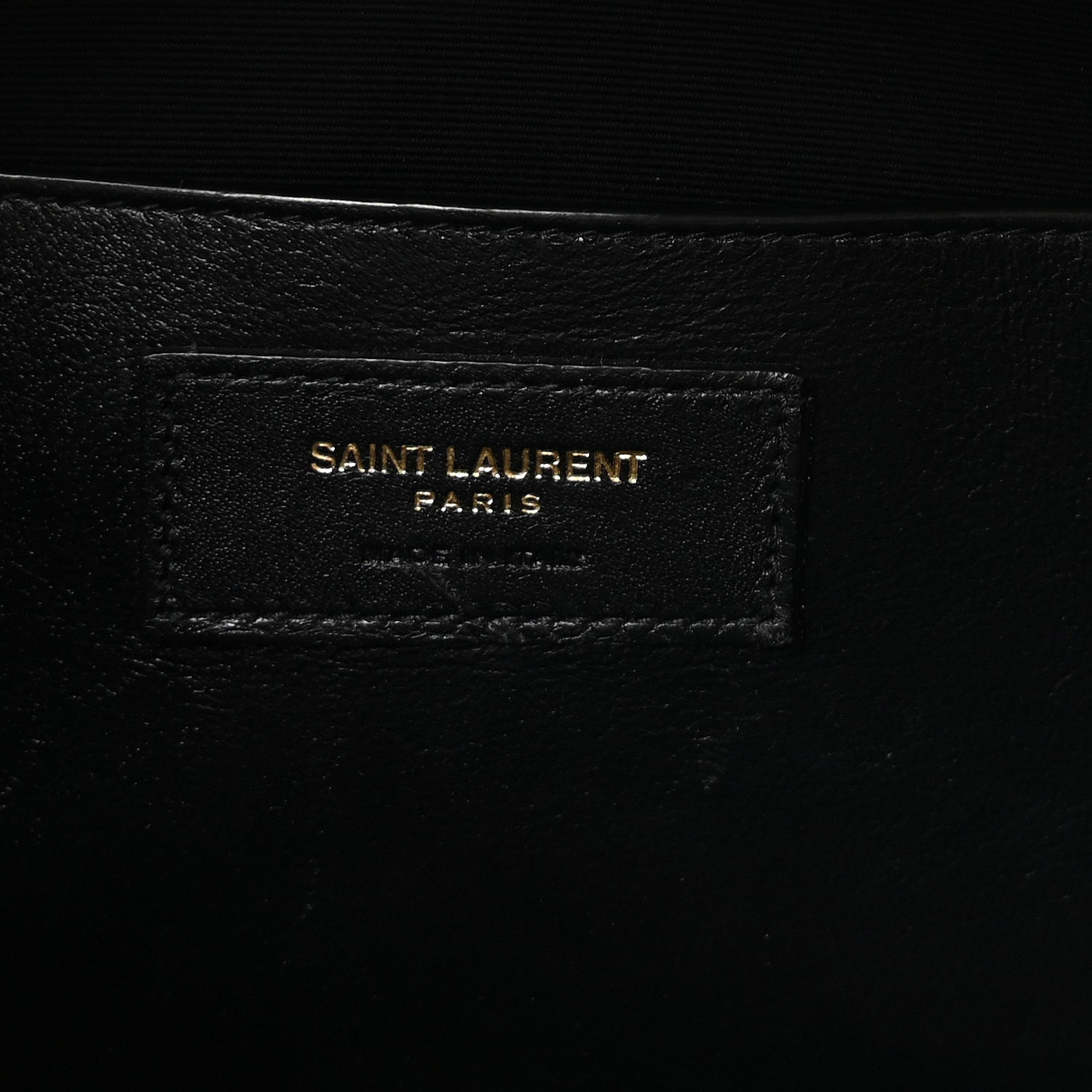 Saint Laurent Shiny Calfskin Crocodile Embossed Manhattan Baguette Black 6 of 9