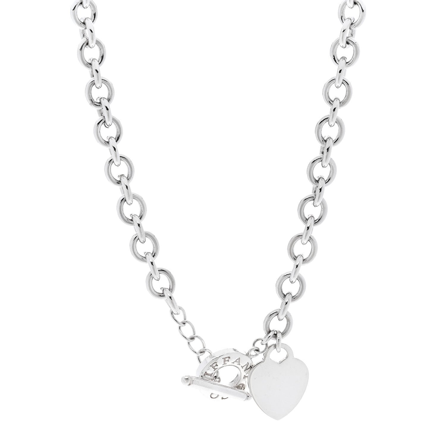 Tiffany Sterling Silver Heart Tag Toggle Necklace 1 of 5