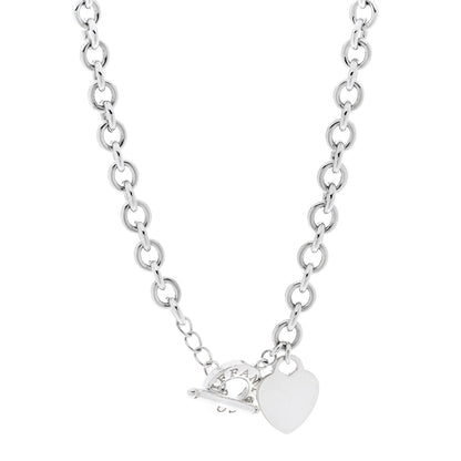 Tiffany Sterling Silver Heart Tag Toggle Necklace 1 of 5