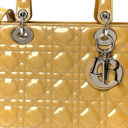 Christian Dior Patent Cannage Medium Lady Dior Beige 8 of 10