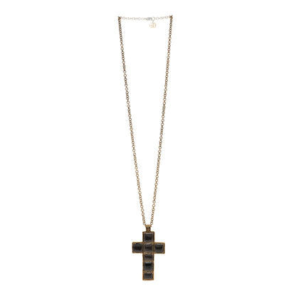 Gucci Enamel Cross Necklace Black 2 of 4