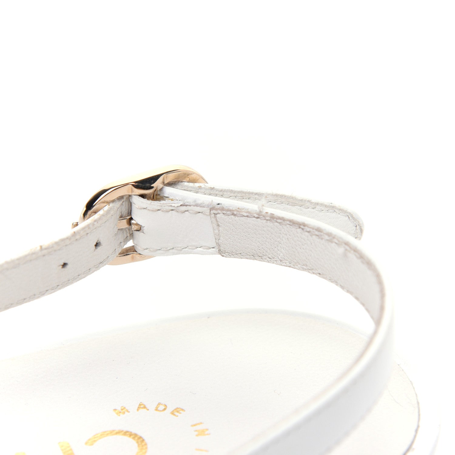 Chanel Lambskin CC Thong Sandals 37 White 16 of 20