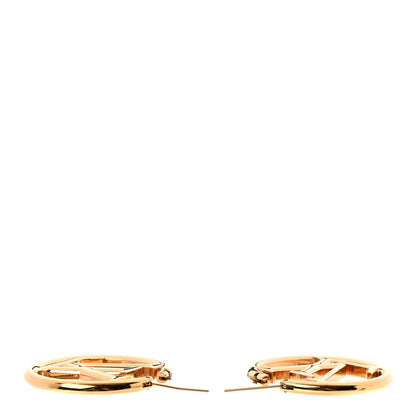 Louis Vuitton Metal Louise Hoop Earrings Gold 3 of 5