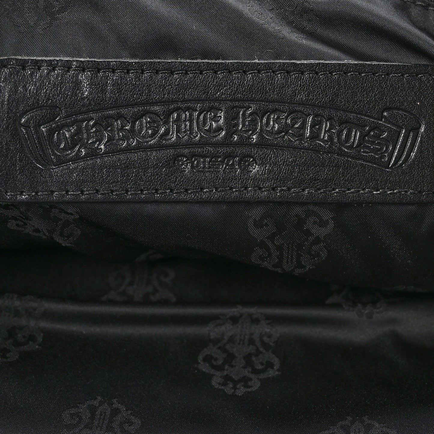 Grained Calfskin Fleur De Lis Tote Black